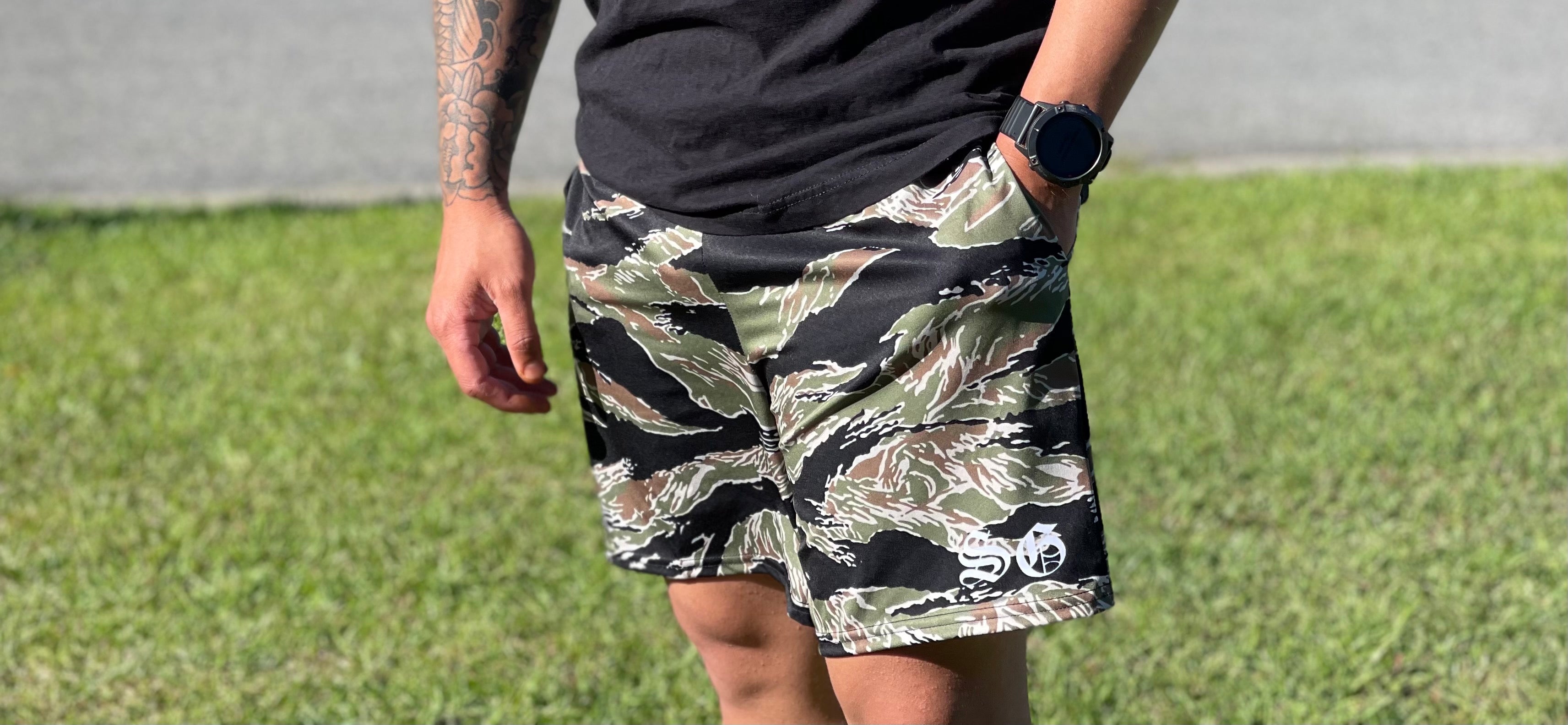 tiger stripe camo shorts